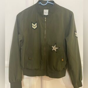 Hippie Rose Bomber Jacket w/ Embroidery women’s size small